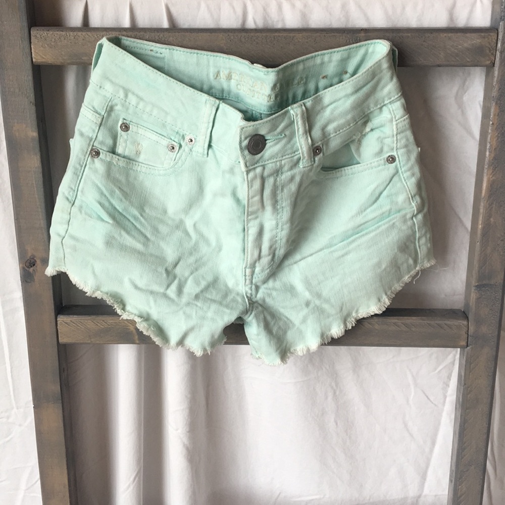 American eagle hi rise jean shorts